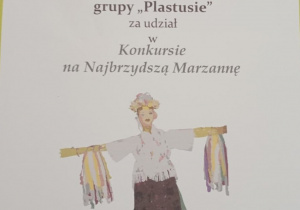 Dyplom gratulacyjny dla grupy "Plastusie"